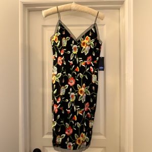 NWT Aidan by Aidan Mattox spaghetti strap embroidered cocktail dress